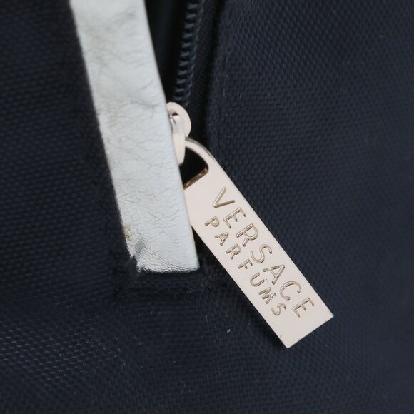 VERSACE Parfums Black Nylon Backpack Gold Medusa Logo Bag Travel Gym Drawstring - Picture 8 of 13
